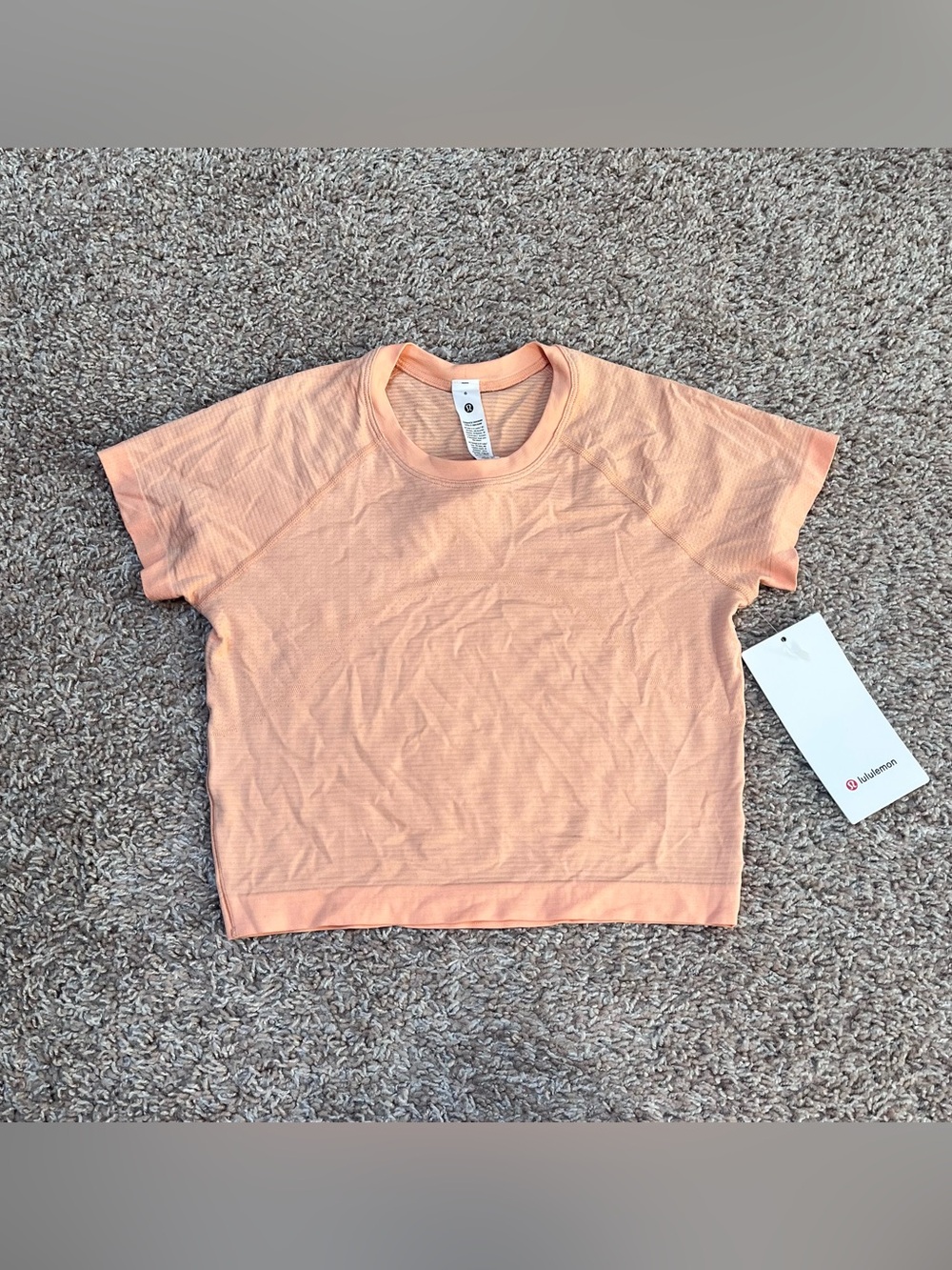 Lululemon Swiftly Cropped Short Sleeve 2.0 - Peach Bellini